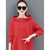 2021新款卫衣秋新款韩版新疆棉女装卫衣女士上衣小清新宽松蝙蝠袖(红色 S)第4张高清大图