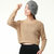 东大门女式新款时尚都市性感短款镂空长袖纯色毛衣百搭针织衫(巧克力色 均码)第4张高清大图