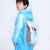 韩国小孩加厚充气帽檐儿童雨衣  宝宝雨衣 儿童雨披带书包位J225(玫红色)(XL)第4张高清大图