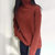 雪梨同款新款韩版宽松慵懒高领菱格通勤百搭纯色长袖女式毛衣针织衫(红色 均码)第3张高清大图