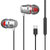 type-c耳机适用乐视2小米8小米6耳机金属耳机重低音入耳式DT-818(红色)第2张高清大图