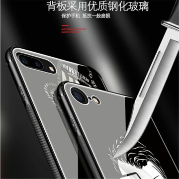 苹果7/8手机壳钢化玻璃壳 iPhone7plus保护套彩绘系列防摔全包外壳 苹果8plus手机套iphone8保护壳(洛克尔 苹果7/苹果8)