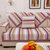木儿家居 四季防滑沙发垫 雪尼尔沙发罩条纹沙发巾 条纹(紫条纹 椅垫45*45cm)第3张高清大图