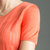 【新品上市】B恒源祥夏季新款中年女士上衣含桑蚕纯色圆领镂空短袖T恤宽松女装(1号粉橘 175/110/XXL)第5张高清大图