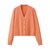 艾米恋针织开衫外套女2021春季新款休闲薄款宽松外穿短款V领上衣(橘色 L)第2张高清大图