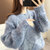 女式时尚针织毛衣9472(天蓝色 均码)第5张高清大图