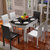 现代简约钢化玻璃餐桌椅组合 小户型实木饭桌 可伸缩折叠餐台(135*81*76黑)第5张高清大图