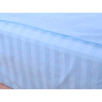 思侬缎条斜纹印花双人床单（蓝色 ）（230*250cm）