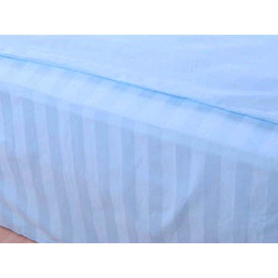 思侬缎条斜纹印花双人床单（蓝色 ）（230*250cm）