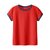 艾米恋纯棉短袖白色t恤女装夏季2021新款潮上衣修身打底衫衣服(红色 S)第3张高清大图