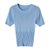 SUNTEK短袖修身t恤2022年新款法式小衫洋气短款紧身冰丝上衣女夏季(L 蓝色)第5张高清大图