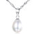 漂亮百合925银天然淡水珍珠吊坠单颗水滴形珍珠坠子 简雅锁骨链(白色)第6张高清大图