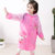 韩国小孩加厚充气帽檐儿童雨衣  宝宝雨衣 儿童雨披带书包位J225(粉红色)(M)第4张高清大图