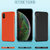 苹果XSmax手机壳iPhone xs无边框素皮壳苹果XR超薄PC壳iphone X简约保护套(丹霞橙 苹果X 5.8英寸)第4张高清大图