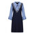 春装2021年新款大码胖mm连衣裙显瘦洋气减龄喇叭袖仙女裙女53051(蓝色 L)第5张高清大图