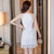 莉菲姿 2018夏季女装新款气质名媛a字裙修身显瘦吊带蕾丝连衣裙(白色 XL)第4张高清大图