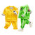 Roberta by 诺贝达3-24月婴幼儿2件套装A类纯棉双层卫衣外套彩色卡通印花双条撞色边卫衣套装两档可用新生儿套装(73cm(建议6-12个月) 绿色)第3张高清大图