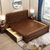 吉木多 橡胶木新中式实木床1.8米双人床1.5主卧室雕花现代中式家具(1.8*2米胡桃色 单床)第2张高清大图