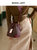 马莎兰缇复古印花大容量水桶包设计感单肩斜挎包(酒红色)第2张高清大图