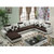紫茉莉 沙发 布艺沙发 小户型沙发 简约现代客厅三人转角布艺沙发(米白咖啡 三件套送地毯)第3张高清大图