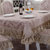 餐桌布椅套布艺套装简约台布方圆茶几桌布(书蕾（米白） 180*180cm)第4张高清大图