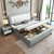 吉木多 美式实木床主卧双人床1.5米经济型现代简约1.8米储物婚床(1.8*2米（胡桃色+白） 单床)第3张高清大图