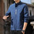男士夹克2021新款休闲欧美风棒球领男装外套简约春秋款上衣(蓝色 XL)第4张高清大图