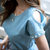Mistletoe夏季女装小清新修身连衣裙 F6662(蓝色 S)第4张高清大图
