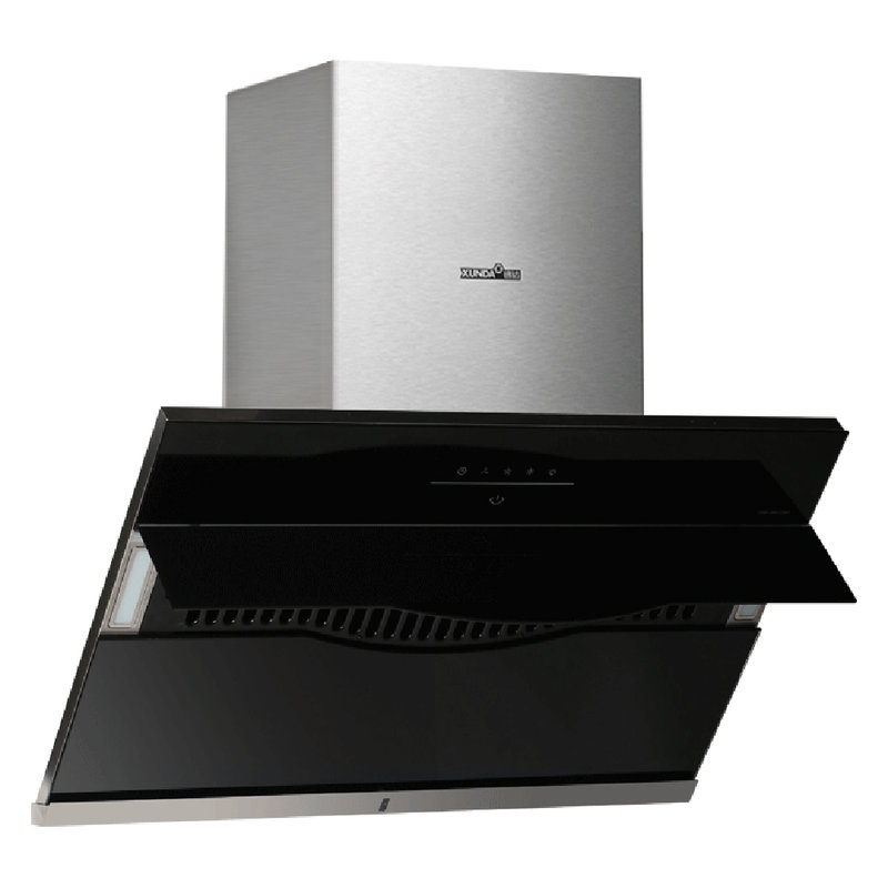 迅达xundacxw200cd02近吸式黑色钢化玻璃抽油烟机200w电机功率大吸力