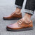 诺贝达男鞋休闲皮鞋商务休闲鞋新款英伦男士系带鞋子(褐色 42)第4张高清大图