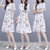 2018夏季新款女装时尚韩版气质修身中长款雪纺裙子碎花连衣裙女夏(白色)(XL)第3张高清大图