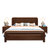 吉木多 橡胶木新中式实木床1.8米双人床1.5主卧室雕花现代中式家具(1.8*2米胡桃色 单床)第5张高清大图