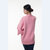 韩版秋季新款宽松显瘦女装毛衣纯色套头七分袖中长款美女装备(粉红色 均码)第5张高清大图
