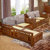 红橡木全实木沙发组合套装现代中式冬夏两用储物布艺转角客厅家具  组合(组合4(C版布料整套)第3张高清大图