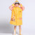 韩国小孩加厚充气帽檐儿童雨衣  宝宝雨衣 儿童雨披带书包位J225(黄色)(L)第2张高清大图