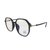 新款TR防蓝光平光镜复古韩版圆框眼镜时尚可配近视眼镜架80793(C3透明框)第5张高清大图