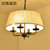 汉斯威诺LED美式吊灯圆形布艺灯简约大气吊灯客厅灯餐厅卧室灯具HS720093(绿色4头吊灯 带光源)第3张高清大图