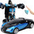 超大感应变形遥控汽车金刚机器人充电动无线遥控车儿童玩具车男孩(红色 一个机身一块电池)第2张高清大图
