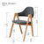 家逸 实木榉木餐椅休闲椅电脑椅办公椅咖啡椅北欧创意布艺椅子(原木色 默认)第4张高清大图