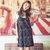 韩都衣舍2017韩版女装夏装新性感蕾丝吊带短袖两件套连衣裙MR6405(黑色 S)第2张高清大图