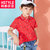 韩都衣舍童装2018夏装新款韩版男童短袖儿童T恤XH7470(130/64 红色)第2张高清大图