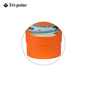 圆形保温箱PU保温层旅游野餐便携冷藏保鲜箱车载手提小型保温桶TP5512(红色)