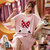 【俞兆林】 粉色条纹睡衣女夏季短袖可爱蝴蝶结可外穿2021年新款女士家居服套装 36002(粉红色 L)第5张高清大图