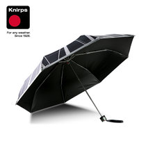 Knirps手动折叠伞户外晴雨两用伞女防紫外线遮阳伞黑胶涂层伞(尼泊尔灰)