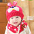 韩国婴儿帽子秋冬季0-3-6-12个月男女宝宝帽子儿童毛线帽围巾保暖套装0-1-2-3岁(黄色)第5张高清大图