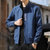 男士夹克2021新款休闲欧美风棒球领男装外套简约春秋款上衣(蓝色 XL)第5张高清大图