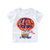 儿童韩版卡通印花莱卡短袖棉质贴身透气T恤上衣(100（偏小一码） 白色气球)第3张高清大图