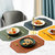 北欧ins西餐垫防油餐桌垫pvc餐盘垫纯色双层方形皮革餐垫(黄色 默认版本)第3张高清大图