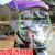 电动车遮阳伞雨棚摩托车踏板车挡风罩透明防晒雨伞全封闭遮阳车蓬SN7806(帽檐红无后视镜)第2张高清大图