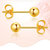 阿玛莎s925个性女气质小泡钉豆丁小光珠耳钉简约小圆珠耳钉(金色)第2张高清大图